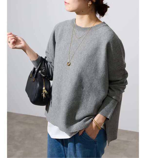 SLOBE IENA「《セットアップ対応可/WEB限定カラーあり》コットンダブルフェイスプルオーバー」|ニット・セーター|