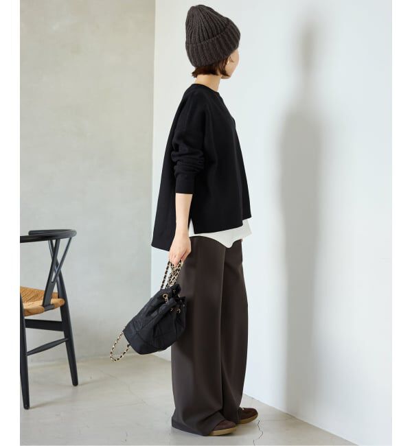 SLOBE IENA「《セットアップ対応可/WEB限定カラーあり》コットンダブルフェイスプルオーバー」|ニット・セーター|