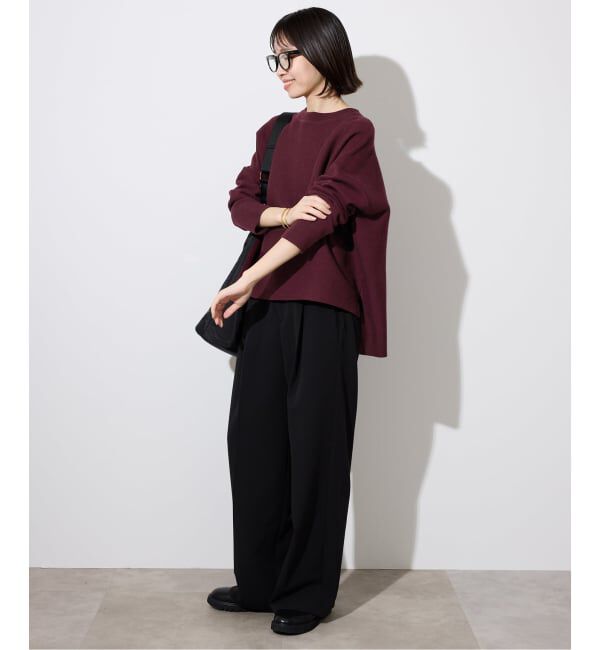 SLOBE IENA「《セットアップ対応可/WEB限定カラーあり》コットンダブルフェイスプルオーバー」|ニット・セーター|