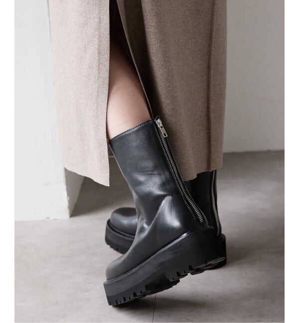 VERMEIL par iena「《追加》CAMINANDO カミナンド 別注 ウシロZIPブーツ」|ショートブーツ|