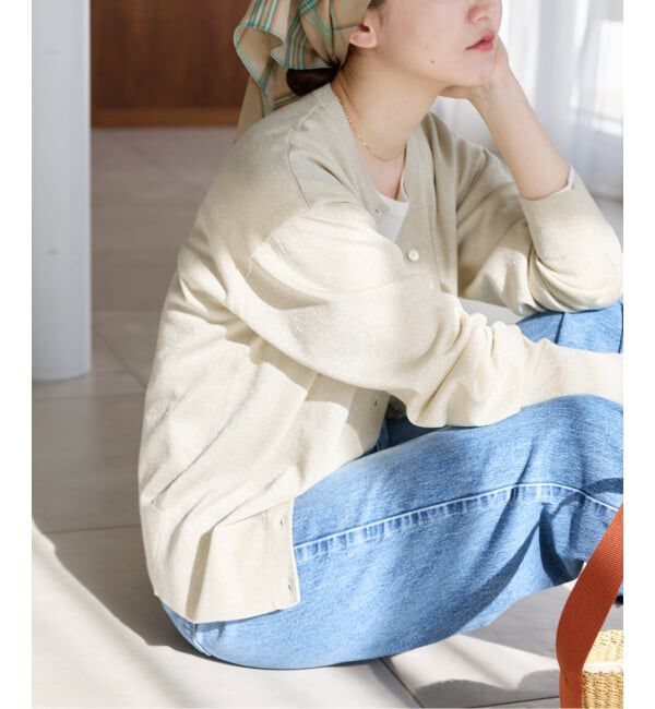 IENA「《新色あり/追加2》LEVITAロングスリーブカーディガン」|カーディガン|ナチュラル