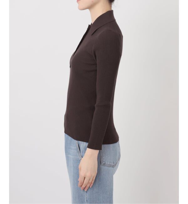 IENA「ECO SPLASH 襟付きリブプルオーバー」|ニット・セーター|