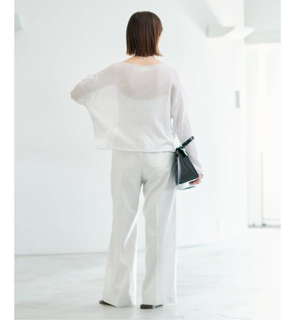 IENA「ウォッシャブル スパークルコットンプルオーバー」|ニット・セーター|