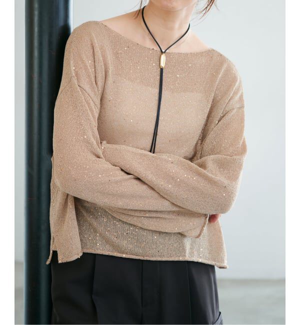 IENA「ウォッシャブル スパークルコットンプルオーバー」|ニット・セーター|