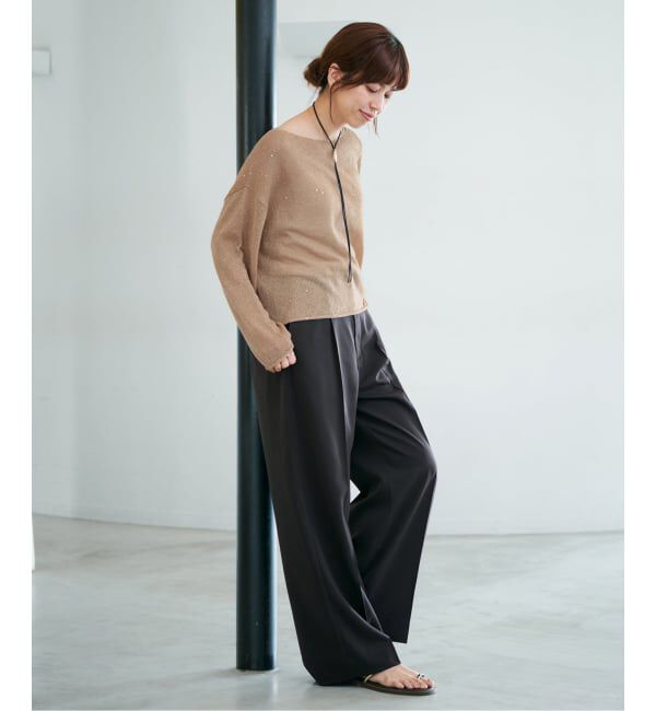 IENA「ウォッシャブル スパークルコットンプルオーバー」|ニット・セーター|