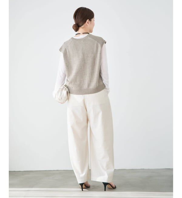 IENA「《追加予約》ウォッシャブル リネンミックスコクーンスラックス」|スラックス|