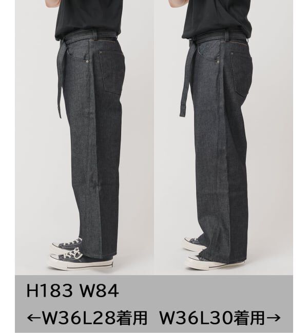 EDIFICE「LEVI&rsquo;S(R)/リーバイス(R) 別注 TWISTED BELTED デニムパンツ (L30)」|デニム|