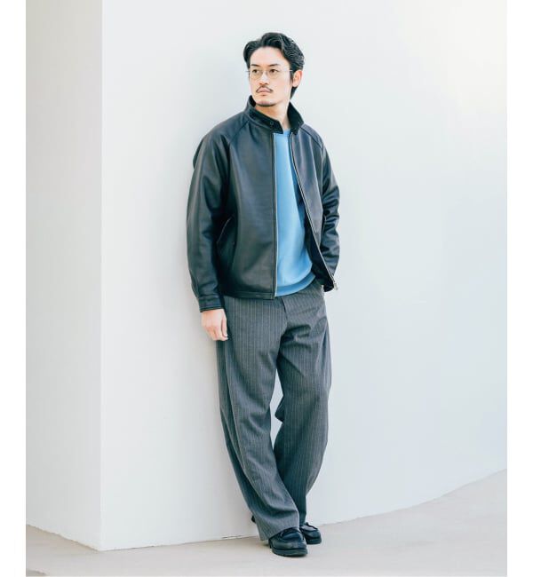 EDIFICE「ラム レザー ドライビング ブルゾン」|ライダースジャケット|