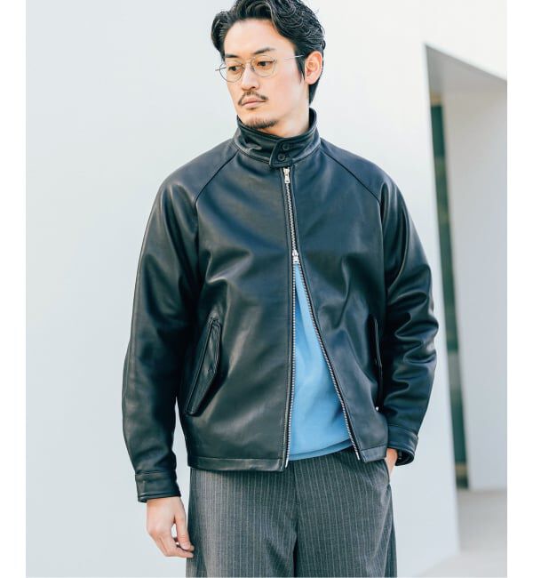 EDIFICE「ラム レザー ドライビング ブルゾン」|ライダースジャケット|