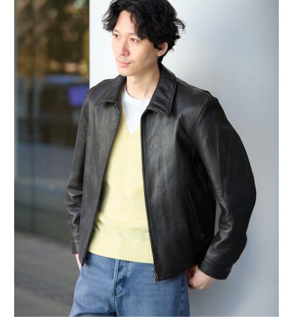 EDIFICE「ラム アンティーク レザー ジャケット」|ライダースジャケット|