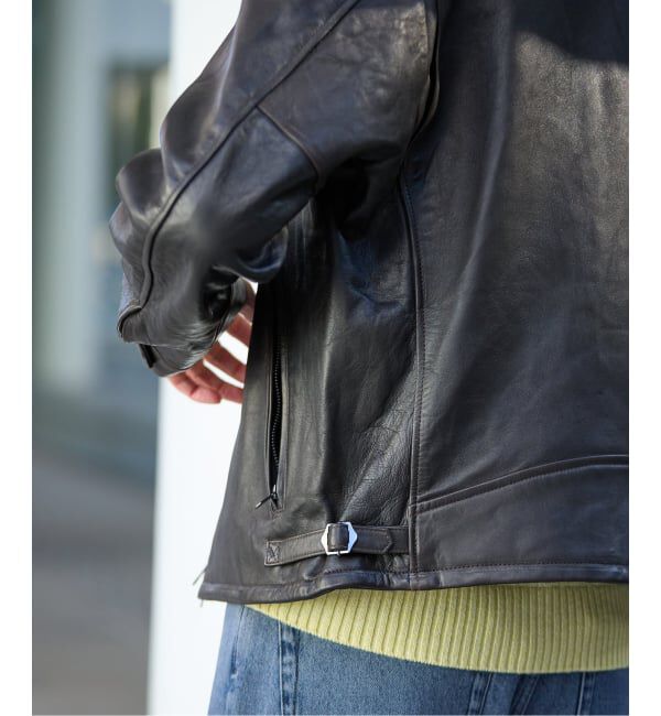 EDIFICE「ラム アンティーク レザー ジャケット」|ライダースジャケット|