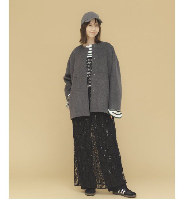 JOURNAL STANDARD「スーパー140ビーバーノーカラーショートコート」|ノーカラーコート|