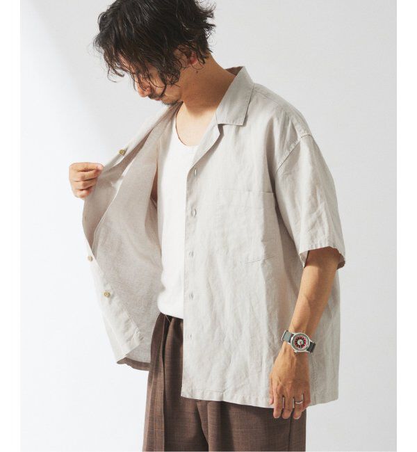 JOURNAL STANDARD relume「ヨーロピアンフラックス ガーメントダイ オープンカラーシャツ」|シャツ・ブラウス|