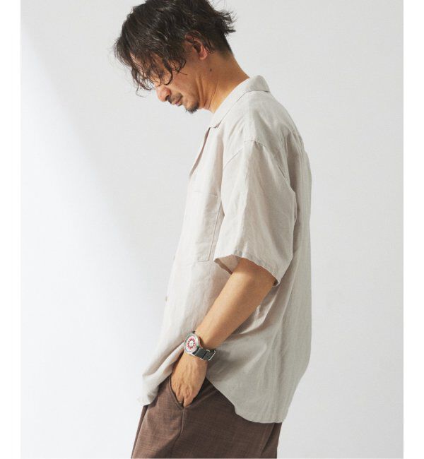 JOURNAL STANDARD relume「ヨーロピアンフラックス ガーメントダイ オープンカラーシャツ」|シャツ・ブラウス|