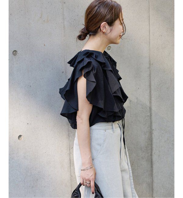 JOURNAL STANDARD「ラッフルカラーコットンボイルブラウス」|シャツ・ブラウス|