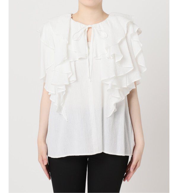 JOURNAL STANDARD「ラッフルカラーコットンボイルブラウス」|シャツ・ブラウス|