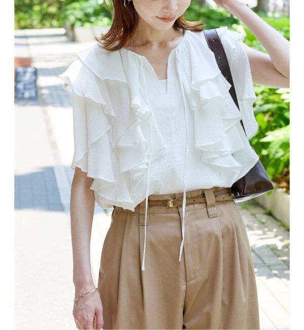 JOURNAL STANDARD「ラッフルカラーコットンボイルブラウス」|シャツ・ブラウス|