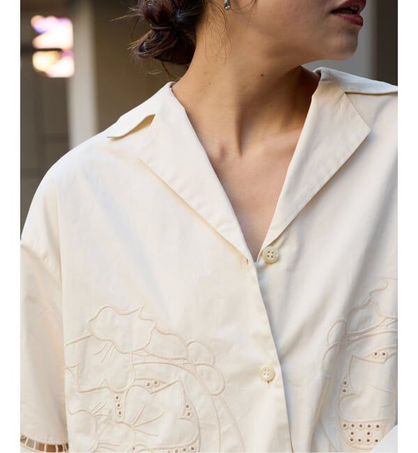 JOURNAL STANDARD「フラワーエンブロイダリースカラップシャツ」|シャツ・ブラウス|