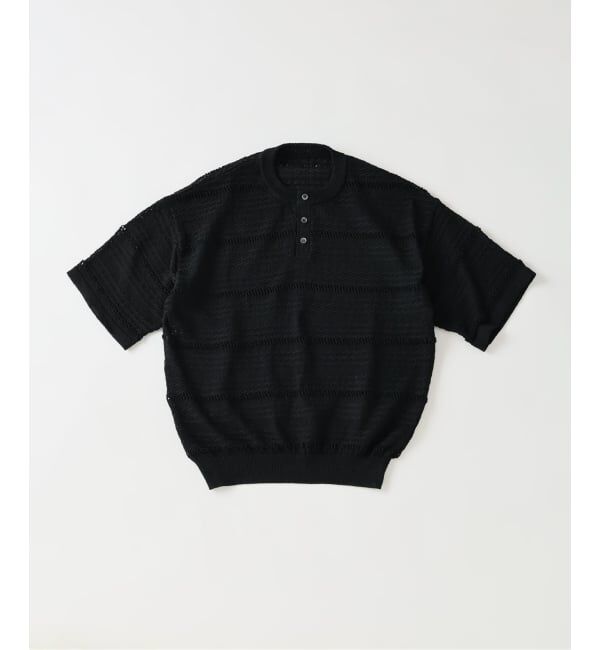 JOURNAL STANDARD「《予約》クロシェ レース ヘンリー ニット」|ニット・セーター|ブラック