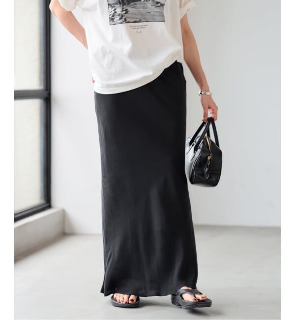 FRAMeWORK「≪追加≫シルキーキュプラバイアススカート2」|スカート|