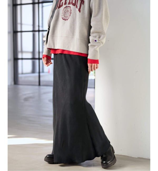 FRAMeWORK「≪追加≫シルキーキュプラバイアススカート2」|スカート|