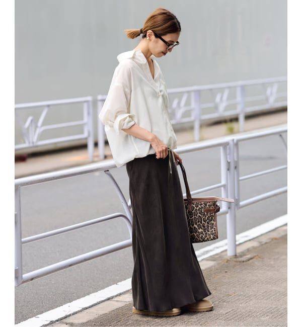 FRAMeWORK「≪追加≫シルキーキュプラバイアススカート2」|スカート|