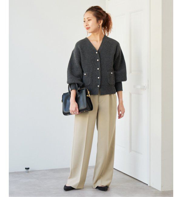 Spick and Span「《追加》ダブルクロスツータックパンツ」|スラックス|