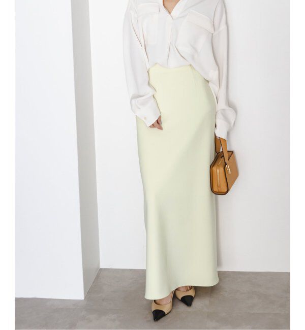 NOBLE「《追加》コンフォートジャージーライクタイトスカート」|スカート|イエロー
