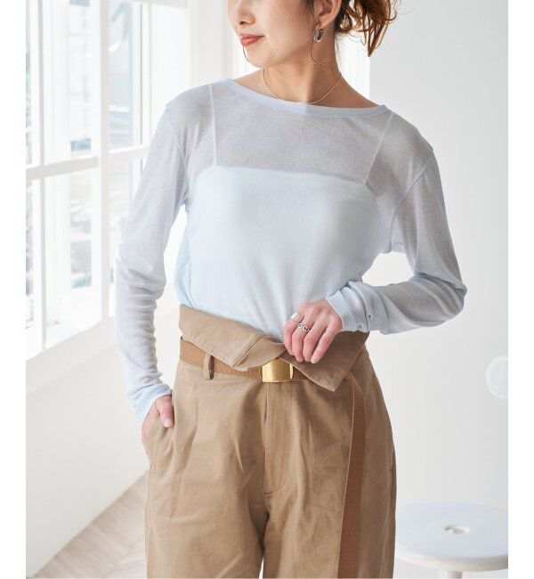 Spick and Span「《追加》シアーボートネックプルオーバー」|Tシャツ・カットソー|