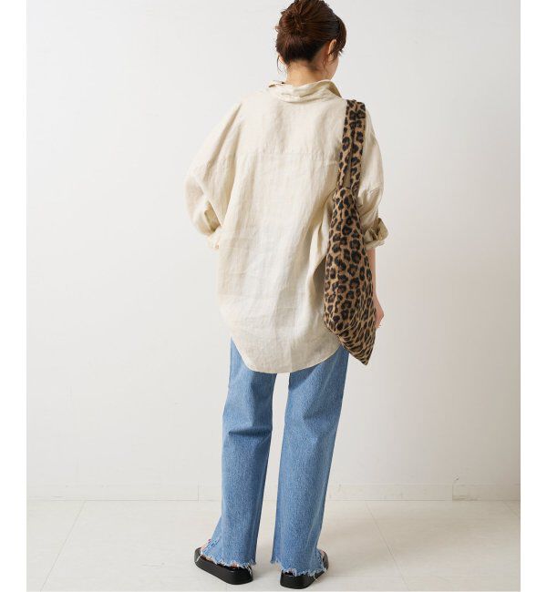 Spick and Span「《ゆったりサイズ》追加2 80リネンカシュクール ビッグシャツ」|シャツ・ブラウス|