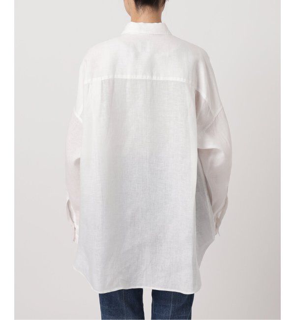 Spick and Span「《ゆったりサイズ》追加2 80リネンカシュクール ビッグシャツ」|シャツ・ブラウス|