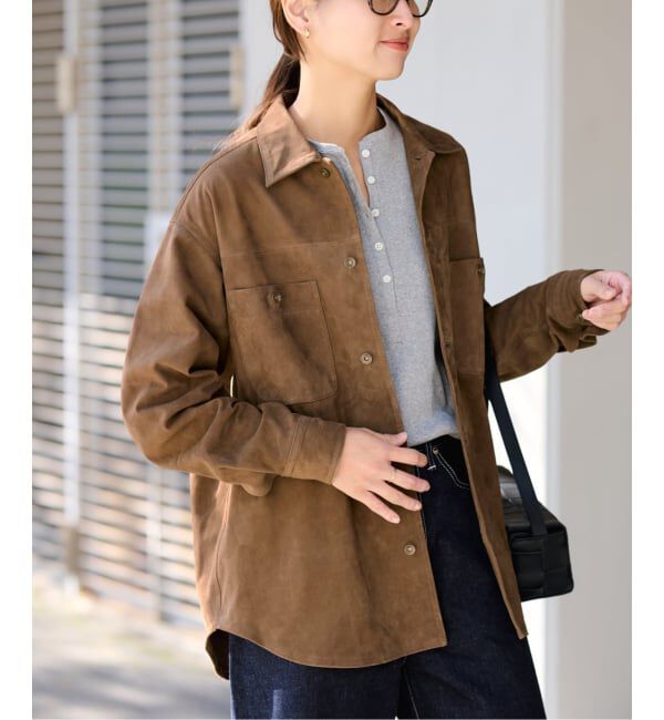 FRAMeWORK「THRIFTY LOOK 別注 SUEDESHIRTブルゾン」|ライダースジャケット|