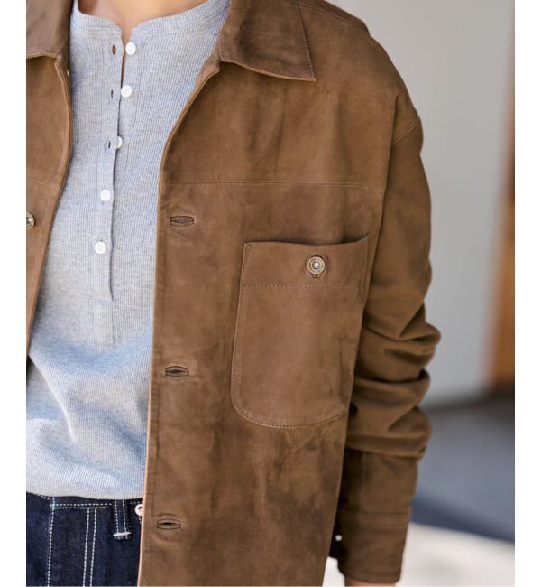 FRAMeWORK「THRIFTY LOOK 別注 SUEDESHIRTブルゾン」|ライダースジャケット|