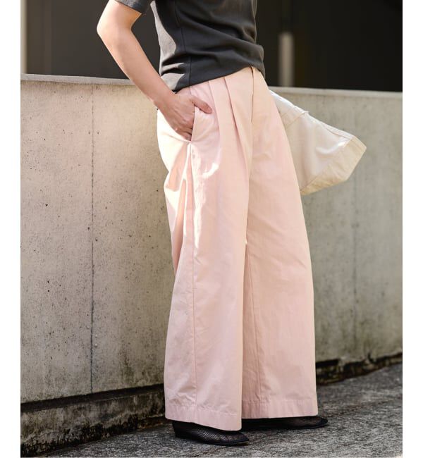 FRAMeWORK「≪洗濯機洗い可≫コットンナイロンタックパンツ」|その他|ピンク B