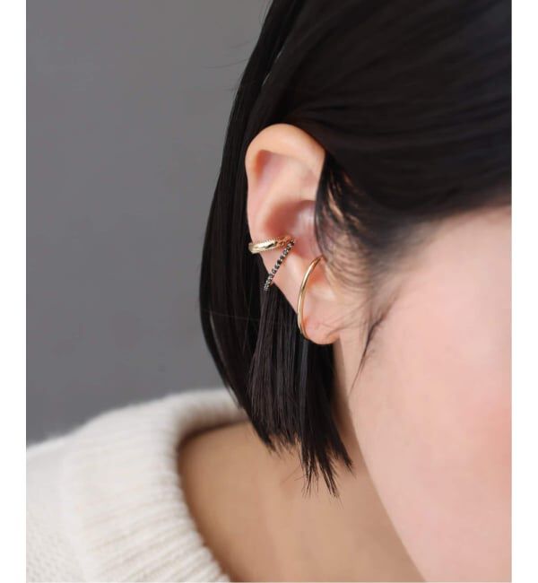 Lilas by Spick&Span「3cmサークルパイプイヤーカフ K10（片耳）」|イヤーカフ|