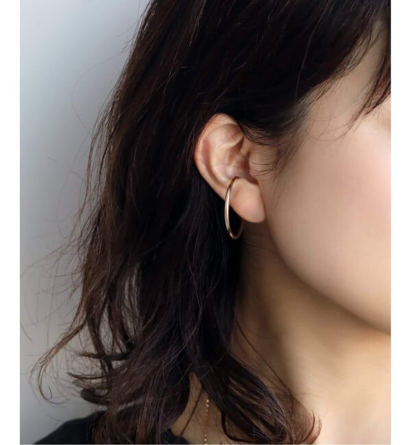 Lilas by Spick&Span「3cmサークルパイプイヤーカフ K10（片耳）」|イヤーカフ|