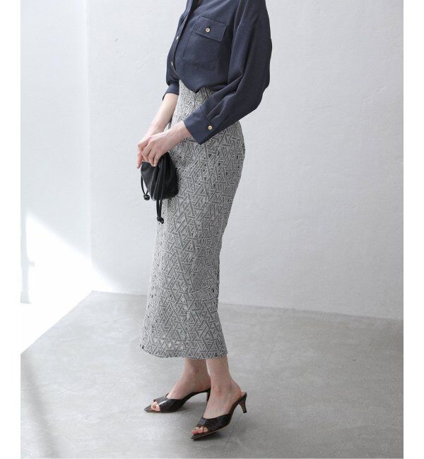  「《追加3》【洗える】レースタイトスカート」|スカート|