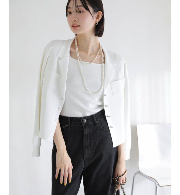  「【洗える】開襟アンサンブル」|ニット・セーター|