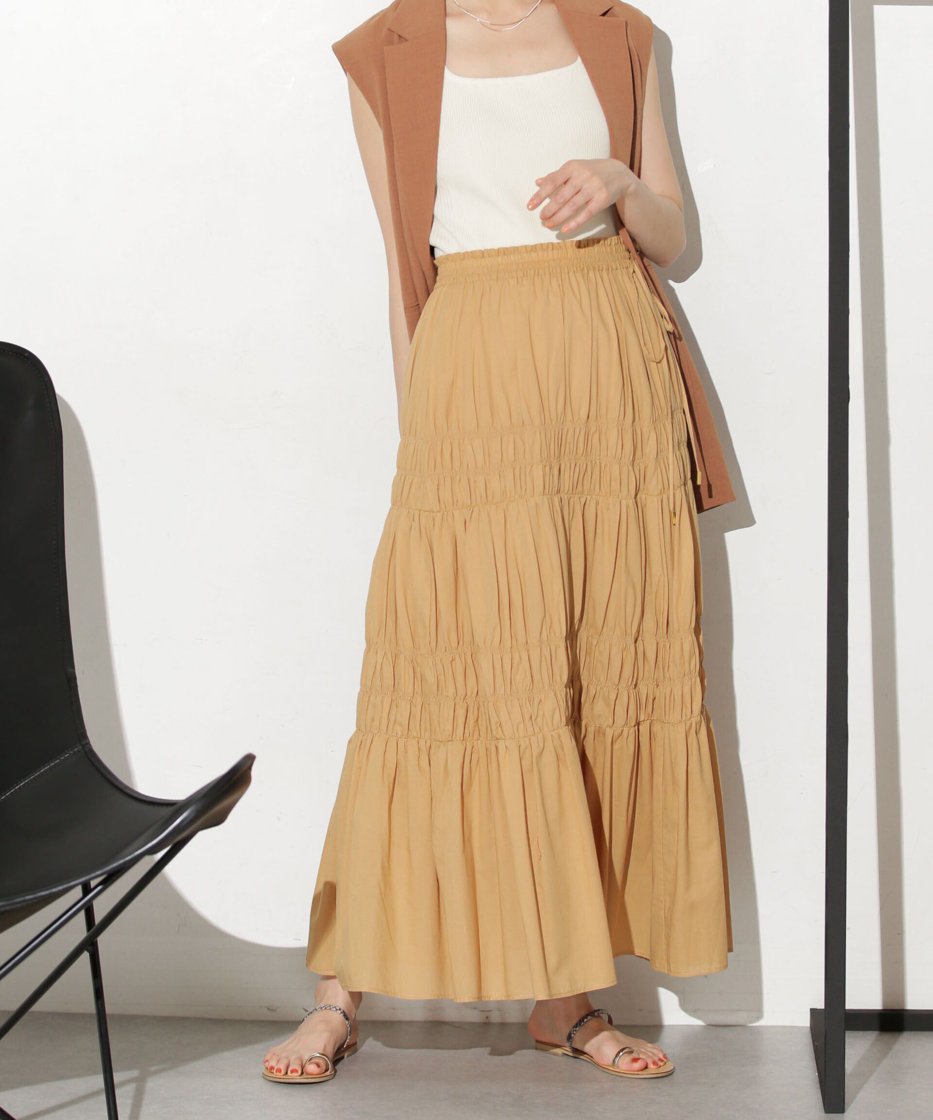 nano･universe「ティアードギャザースカート」|スカート|