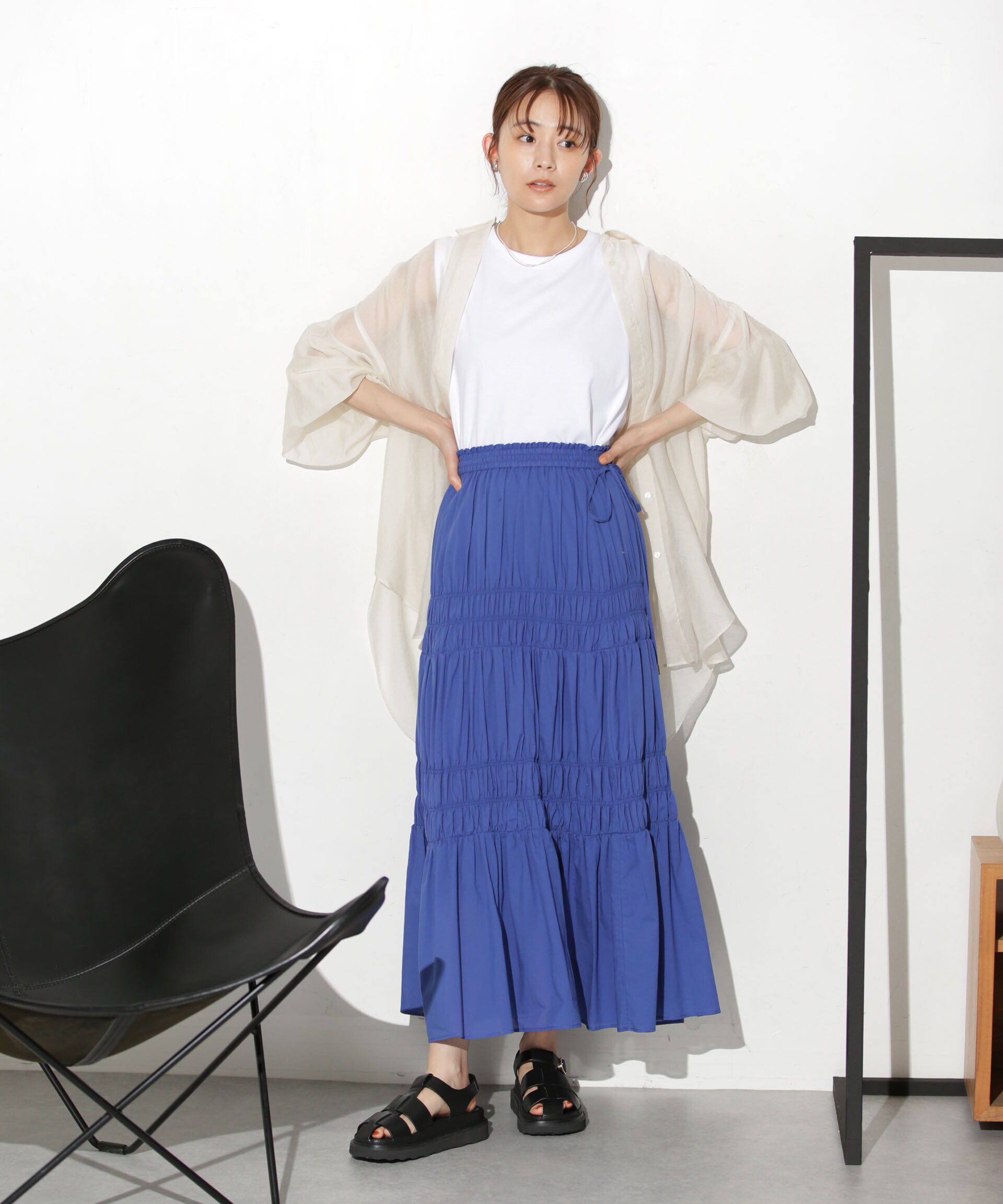 nano･universe「ティアードギャザースカート」|スカート|