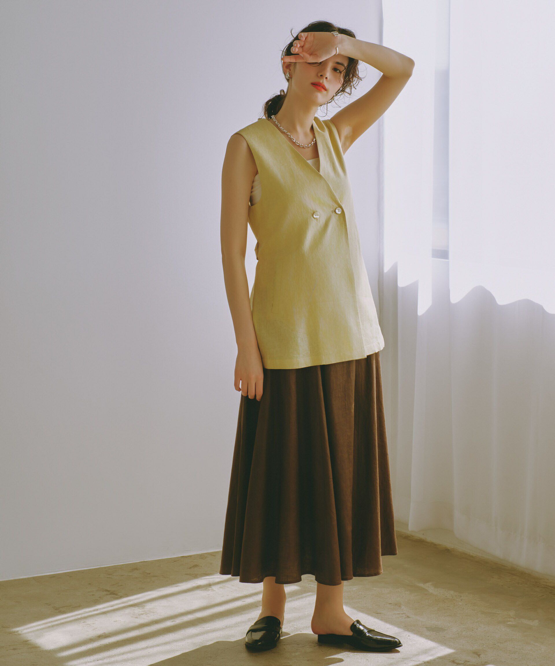 nano･universe「リネンフレアスカート(セットアップ可)」|スカート|