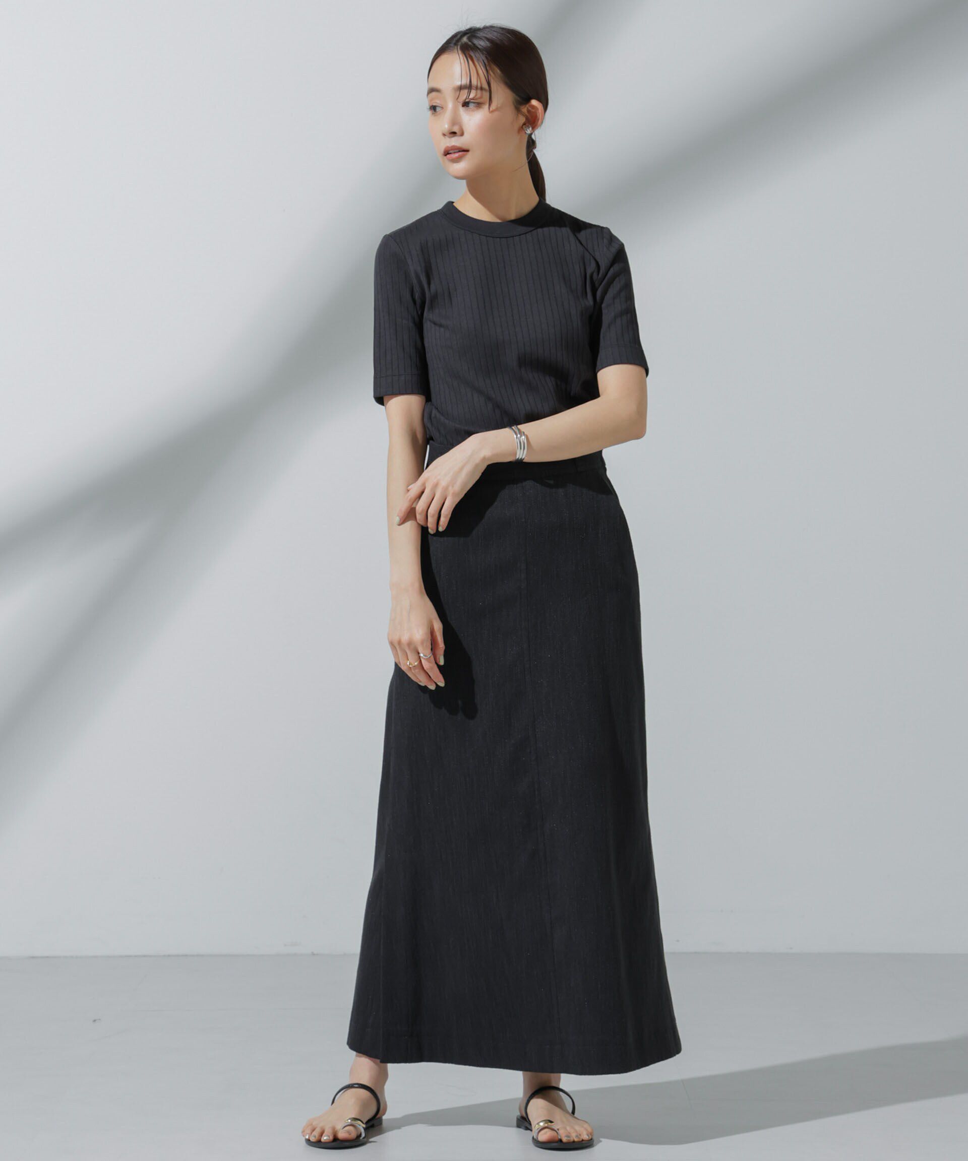 nano･universe「Anti Soaked(R) 汗染み防止 クルーネックリブTシャツ」|Tシャツ・カットソー|