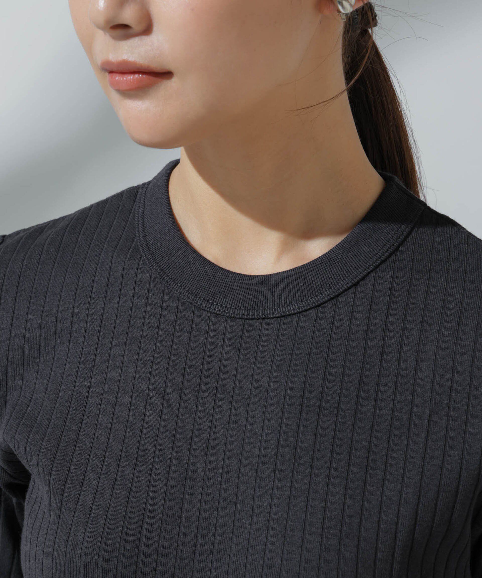 nano･universe「Anti Soaked(R) 汗染み防止 クルーネックリブTシャツ」|Tシャツ・カットソー|