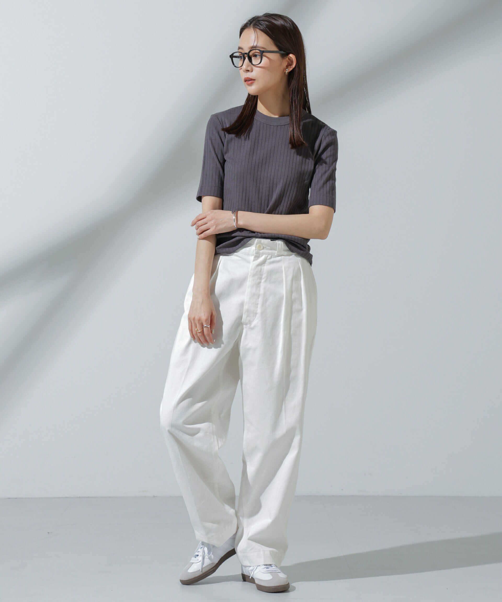 nano･universe「Anti Soaked(R) 汗染み防止 クルーネックリブTシャツ」|Tシャツ・カットソー|