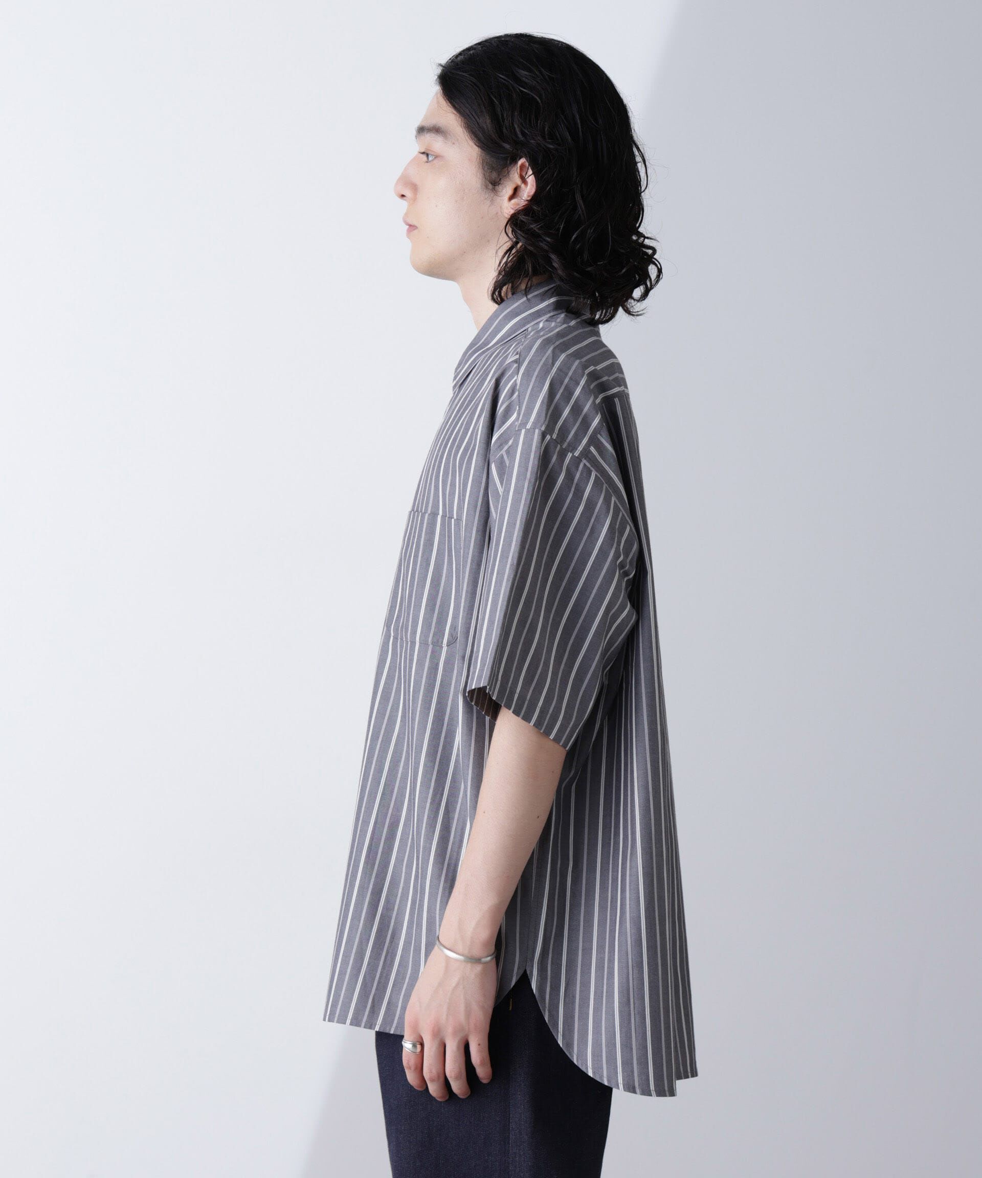 nano･universe「ストライプレギュラーシャツ 半袖」|シャツ・ブラウス|