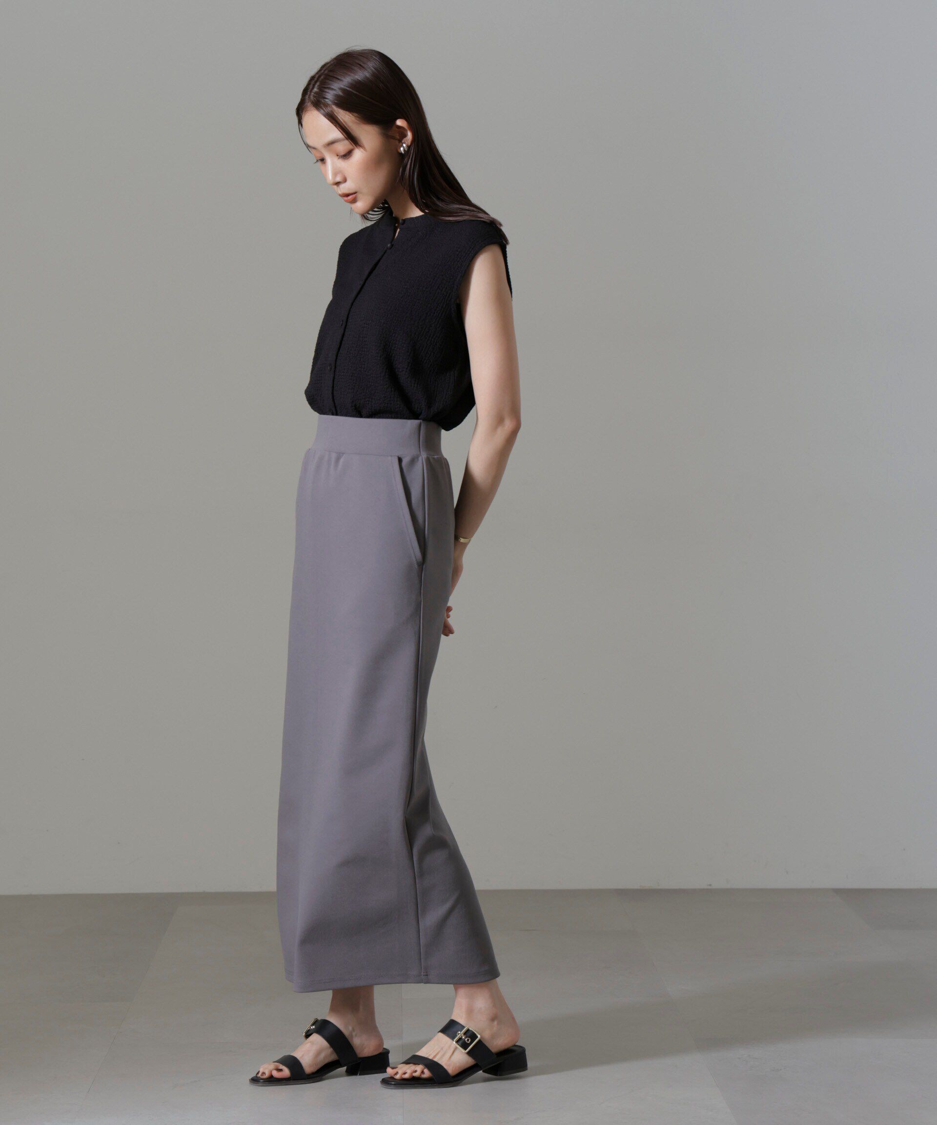 nano･universe「ポンチカットIラインマキシスカート」|スカート|