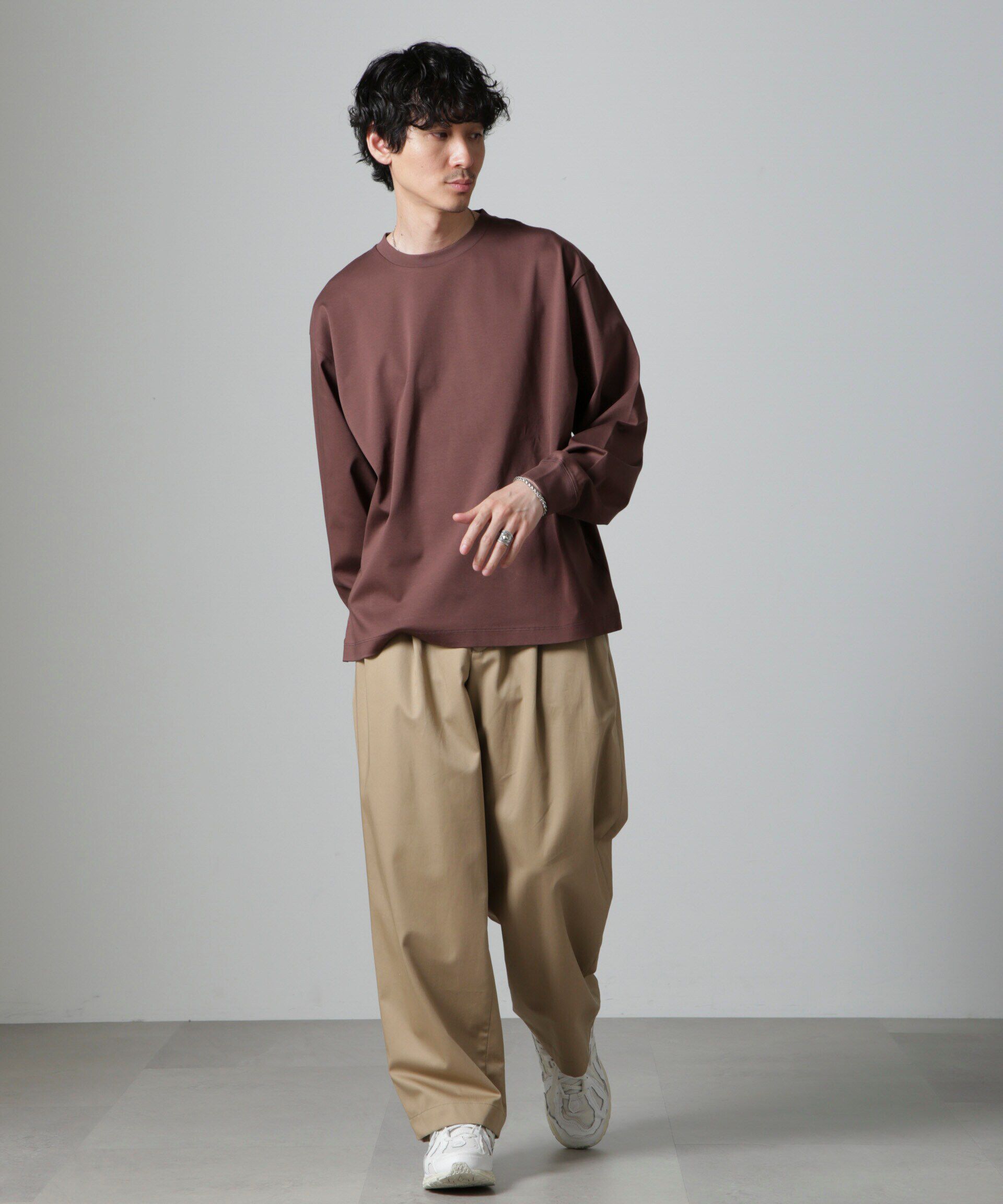 nano･universe「アンチスメル BIG クルーネックTシャツ 長袖」|Tシャツ・カットソー|