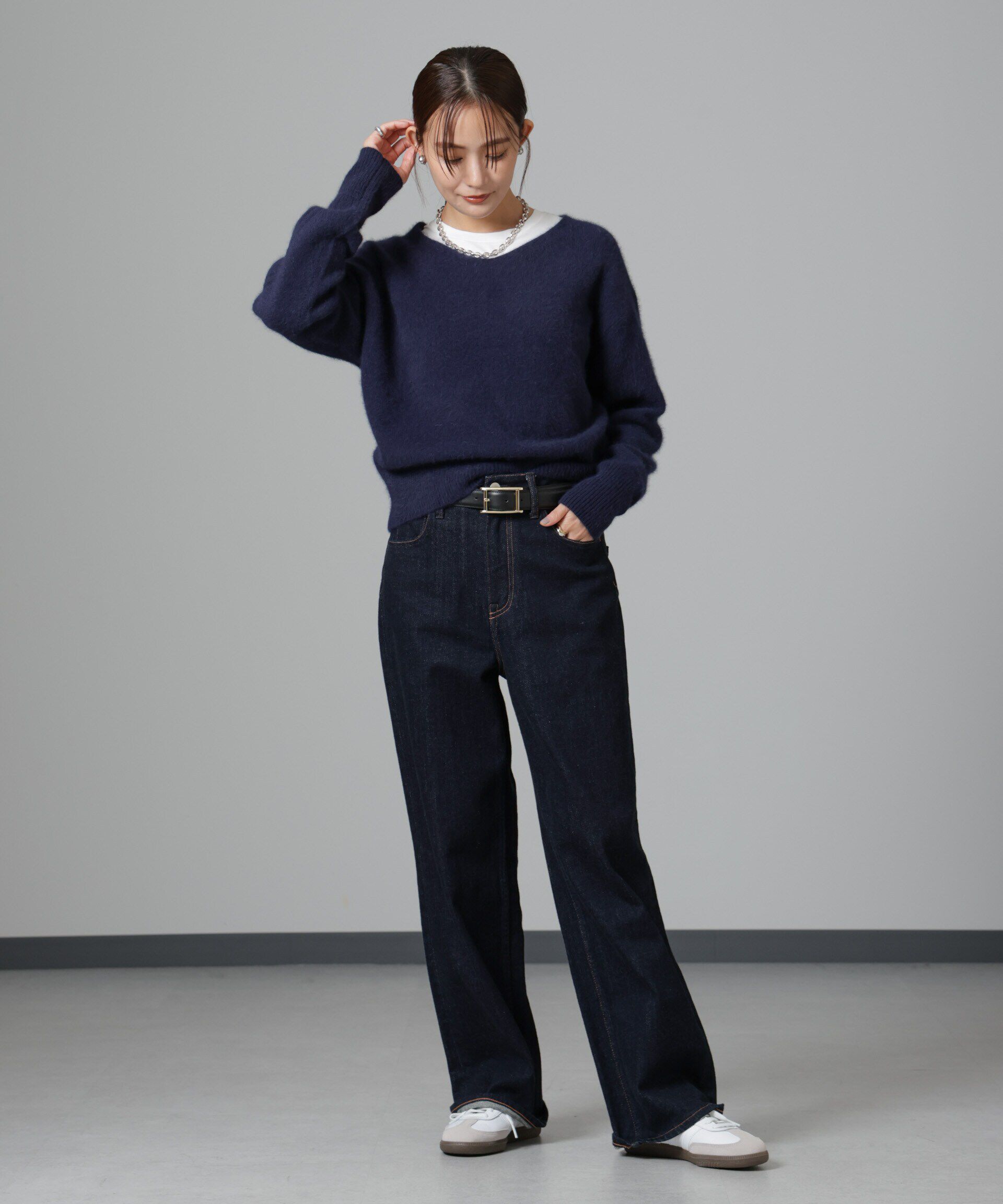 nano･universe「ウォッシャブルフォックスVネックプルオーバー」|ニット・セーター|