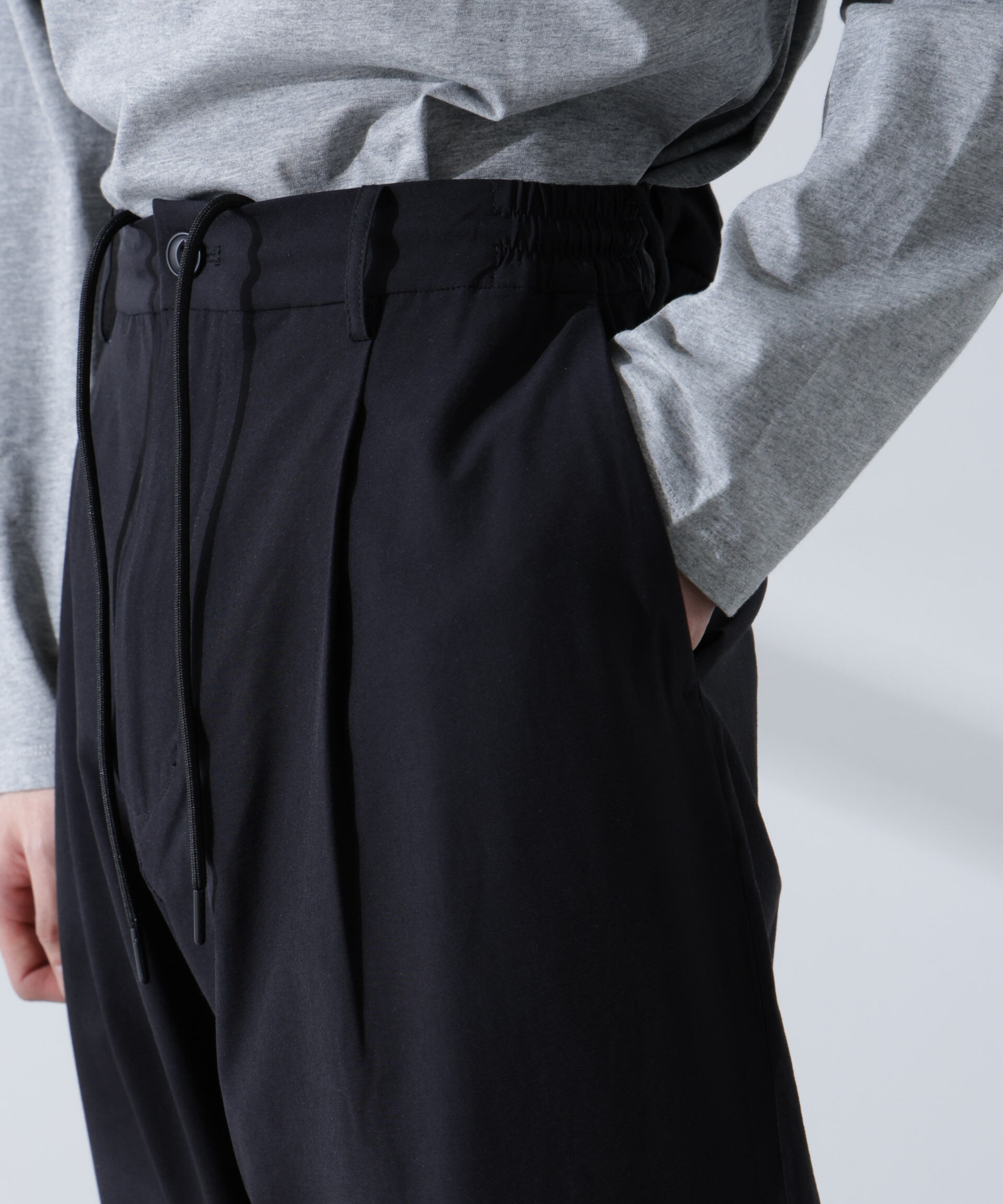 nano･universe「ストレッチワイドイージーパンツ(セットアップ可)」|チノ|