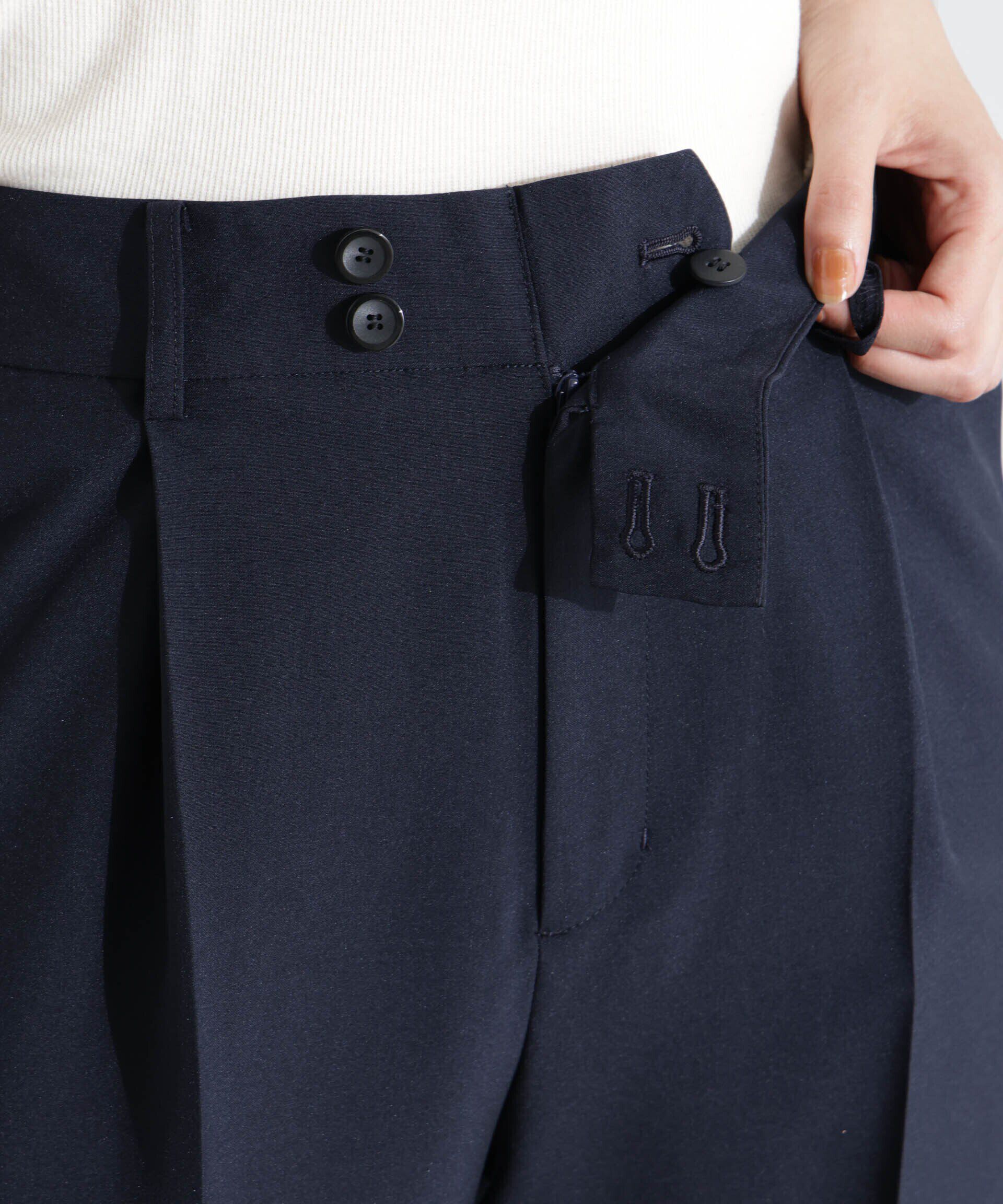 nano･universe「ライトファンクション タックセミワイドパンツ(セットアップ可)」|チノ|